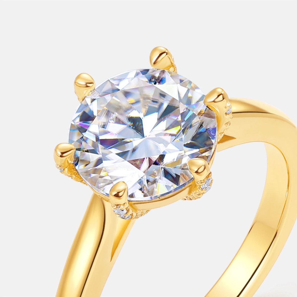 briliáns D színű moissanit gyémánt gyűrű női S925 ezüstözött K arany moissanit gyűrű eljegyzési gyűrű lánykérés testreszabása_voghion.com