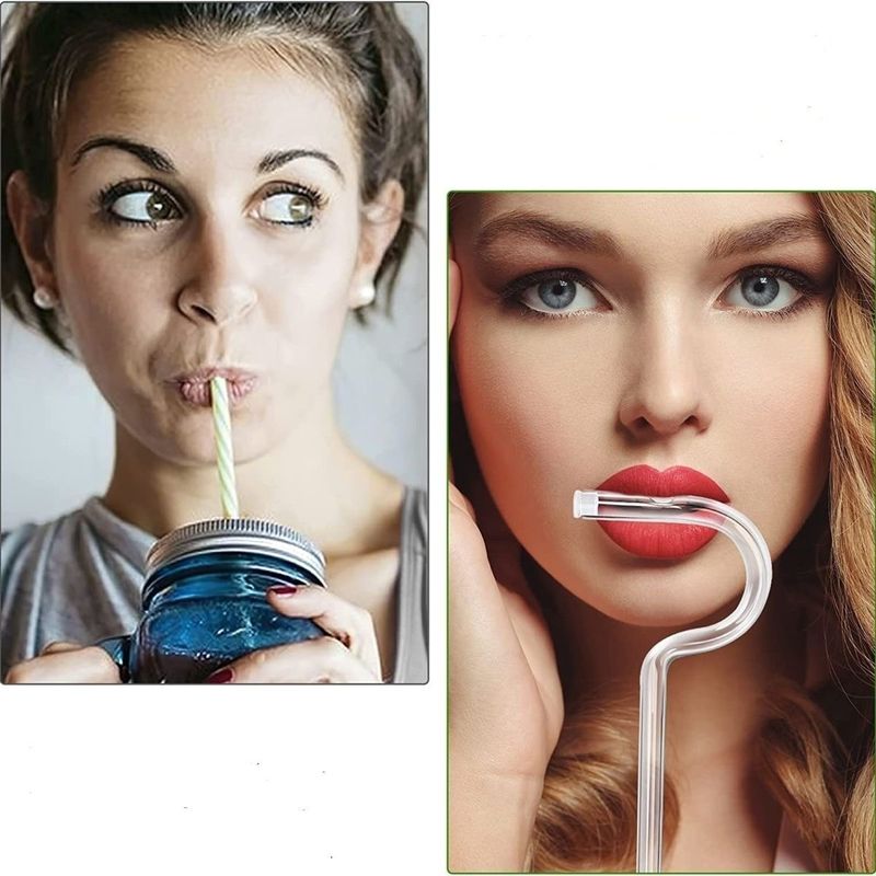 Anti Wrinkle Straw - Glass Anti-wrinkle Drinking Straws, Clear Reusable Straws With Cleaning Brush - Eco-Friendly Alternative To Plastic - Cleaning Br_voghion.com