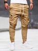 Herrebukser med flere lommer og lærlapper, utendørs sportsbukser, leggings for menn_voghion.com