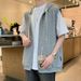 Men's Clothing Hooded Vest Spring And Summer Loose Versatile Sleeveless Waistcoat Vest_voghion.com