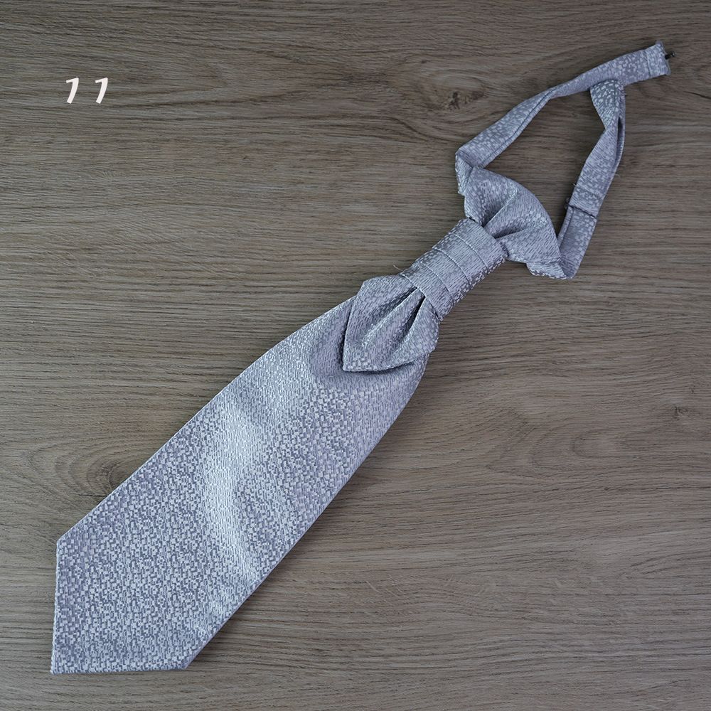 Tuxedo Suit Banquet Hong Kong Knot Men's Scarf Evening Party Wedding Photo Shoot Wide Tie Pure White Black_voghion.com