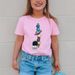 Kinderkleidung für Mädchen, stilvolles, kurzärmliges T-Shirt mit Astronautenmuster-Aufdruck, Sommerkleidung für Kinder_voghion.com