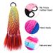 Syntetisk Gradient Färg Smutsig Flätad Hästsvans Regnbågsfärgad 30CM Elastisk Gummiband Flätad Hästsvans Hårförlängningar För Flickor_voghion.com