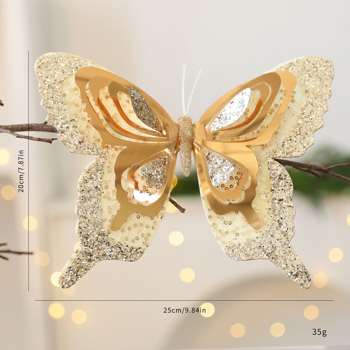 Butterfly Christmas Tree Decorations – Set Of 24 Realistic Floral Butterflies For DIY Holiday Decor (Window/Tree/Tabletop Display)_voghion.com