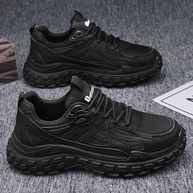 Spring Men's 2025 New Black Sports Casual Work Office Waterproof Non-slip Wear-resistant Durable Safety Trendy Shoes_voghion.com