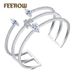 Bijoux pour femmes, bracelet simple en double T, bracelet ouvert en zircon en forme de T, bijoux tendance_voghion.com