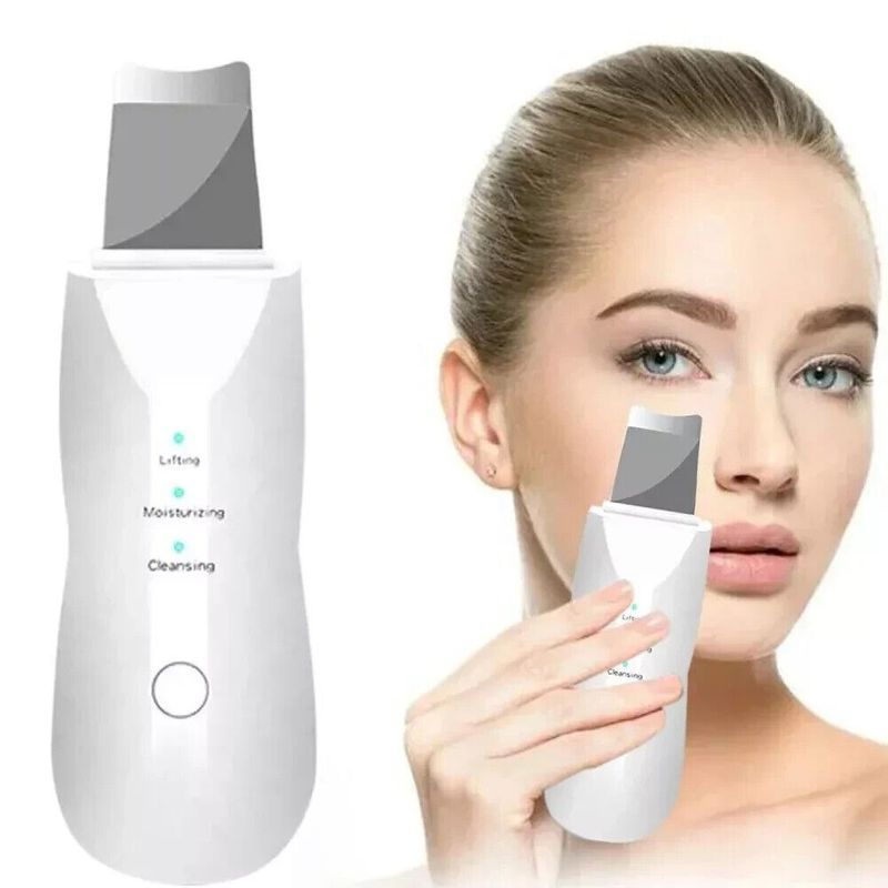 Facial Skin Scrubber, Ultrasonic Skin Spatula Face Blackhead Remover Machine_voghion.com