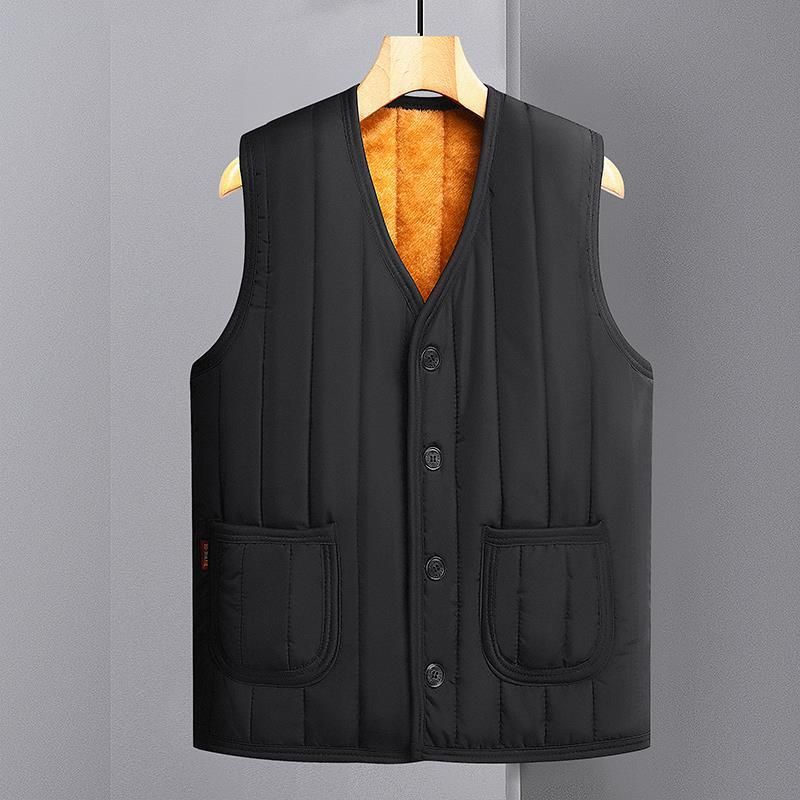 Abbigliamento maschile 2024 NUOVO gilet in cotone da uomo inverno più gilet in velluto ispessito abbigliamento invernale per anziani gilet senza maniche gilet da papà giacca_voghion.com