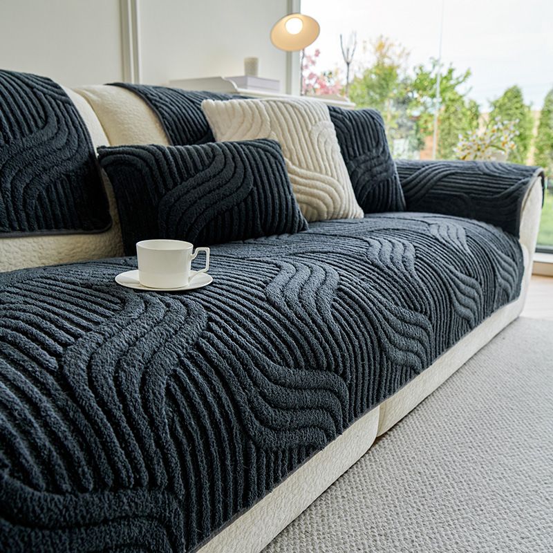 Premium Thick Flannel Sofa Cushion Cover - Non-Slip, Winter Home Decor, Elegant Design​​_voghion.com