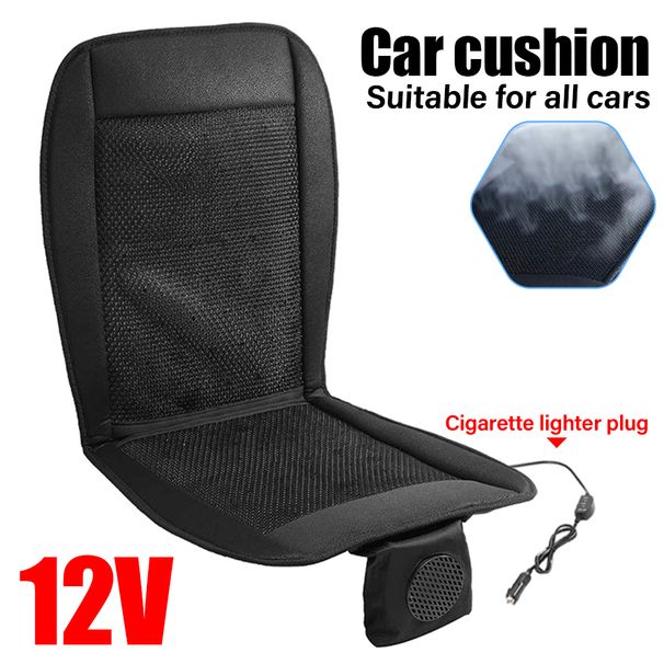 Cuscino di ventilazione per sedile auto con ventola estiva da 12 V, nero/grigio, regolatore per accendisigari_voghion.com