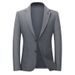 Gri Ceket Erkek Resmi Parça Üst Takım Tek Batı Günlük Giyim Ütülemeden 2025 Bahar Yeni Stil_voghion.com