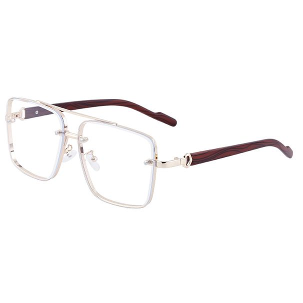 Quadratische Sonnenbrille für Herren imitiert Holzmaserung, Spiegelbein, Sonnenbrille für Herren, modisch_voghion.com
