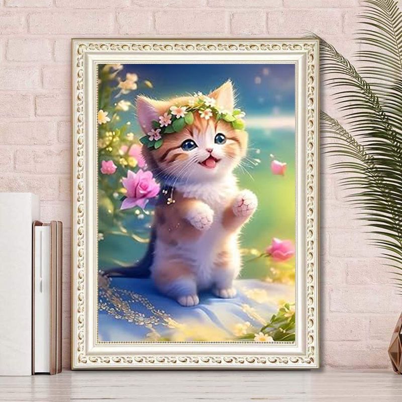Pintura de diamante DIY, 30 * 40 cm (marco de fotos con patrón chapado en oro de alta gama gratuito)_voghion.com