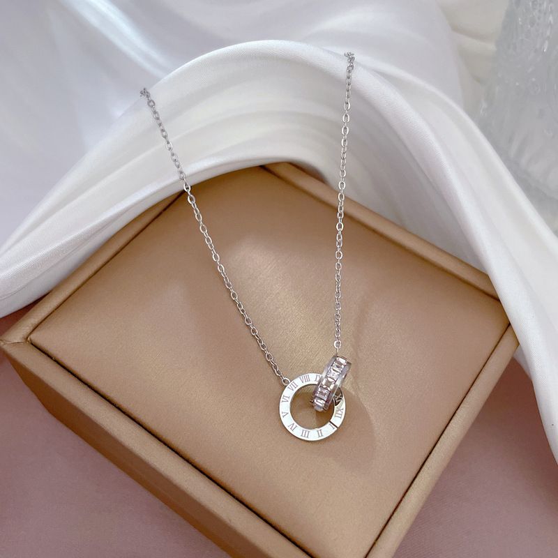 【 Vollkörper Titan Stahl 】 Licht Luxus Und Extrem Einfache Wind Doppel Ring Ofen Echtes Gold Halskette Für_voghion.com