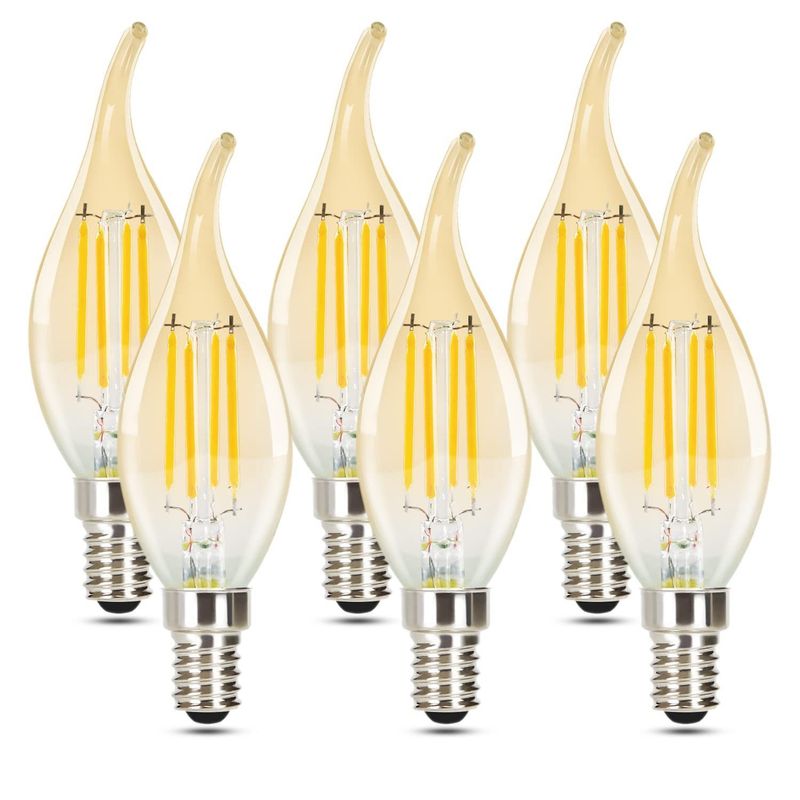 6 Stück LED E14 Glühbirne Leuchtmittel: Lampe Warmweiß Kerze Birne 4W 2700K_voghion.com