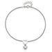Sterling Silver Rhodium-plated Heart Dangle Charm 9in W/1in Ext Anklet_voghion.com