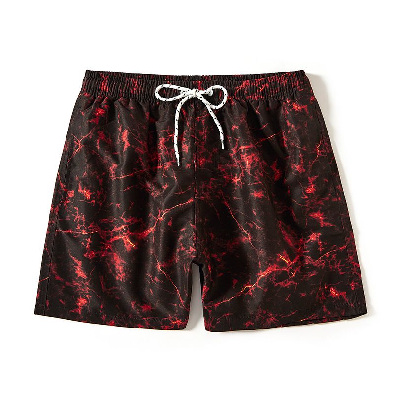 Herrenshorts haben eine Strandhose mit dreieckigem Netzmarmor-Print_voghion.com