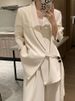 GraceChic Hong Kong Style Suit For Women, Casual Loose Fit, New Small Size Spring And Autumn Blazer Two-Piece Set_voghion.com