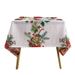 Christmas Tablecloth Set – Waterproof Polyester Holiday Dining Decor With Bells, Snowflakes & Trees For Party, Restaurant, Gift Wrapping_voghion.com