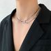 Collana con fibbia di sicurezza in stile semplice di alta qualità, collana in acciaio al titanio da uomo, collana con clavicola leggera di lusso a doppio strato_voghion.com