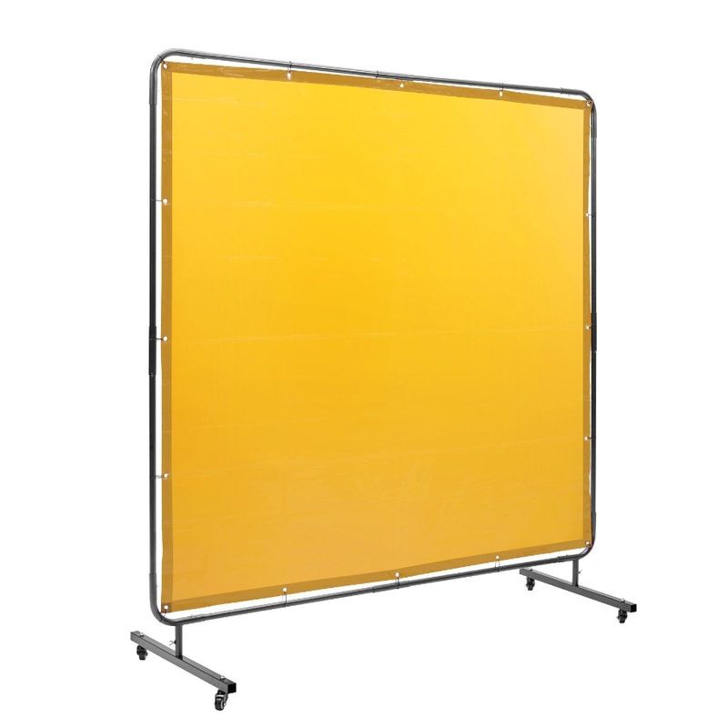 X On Screen 6' Wheel Welding Welding 2 Frame Screen 6' Swivel Screen Lo FlameResistant With 4 Vinyl Welding Curtain Protection_voghion.com