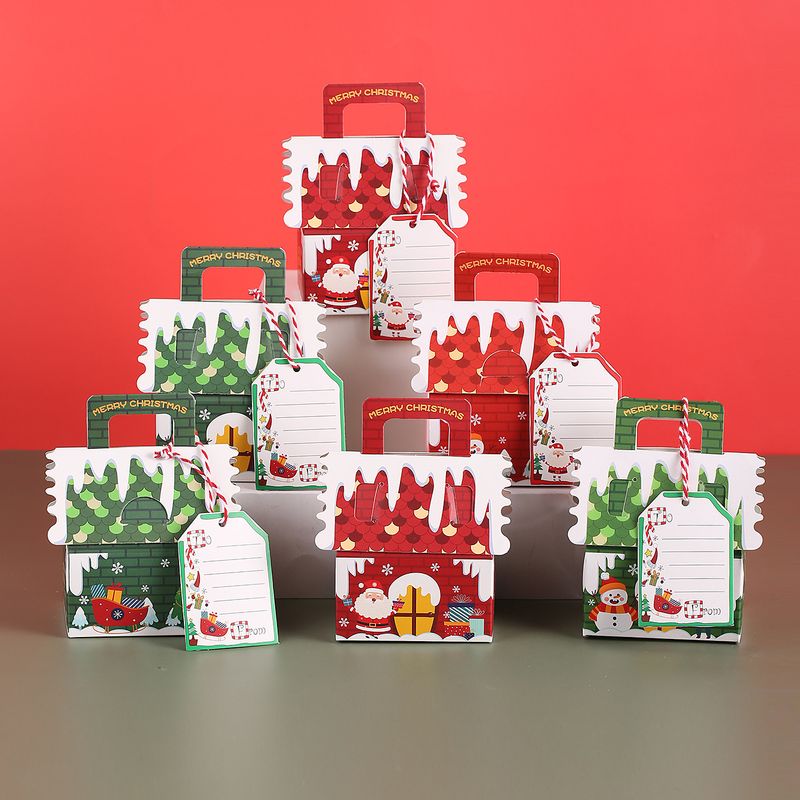 Nova embalagem de presente de papel kraft de gengibre para Natal, pequena caixa de biscoitos e doces_voghion.com