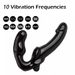 Strap-on Vibratore senza spalline per coppie Strapon per telecomando wireless Lesiban Vibrato a doppia testa_voghion.com
