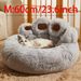 Pet Round Of Paw Shape, Calming Donut Dog Bed, Fur Cat Bed For Cat, Comfortable And Soft, Hine Washable_voghion.com
