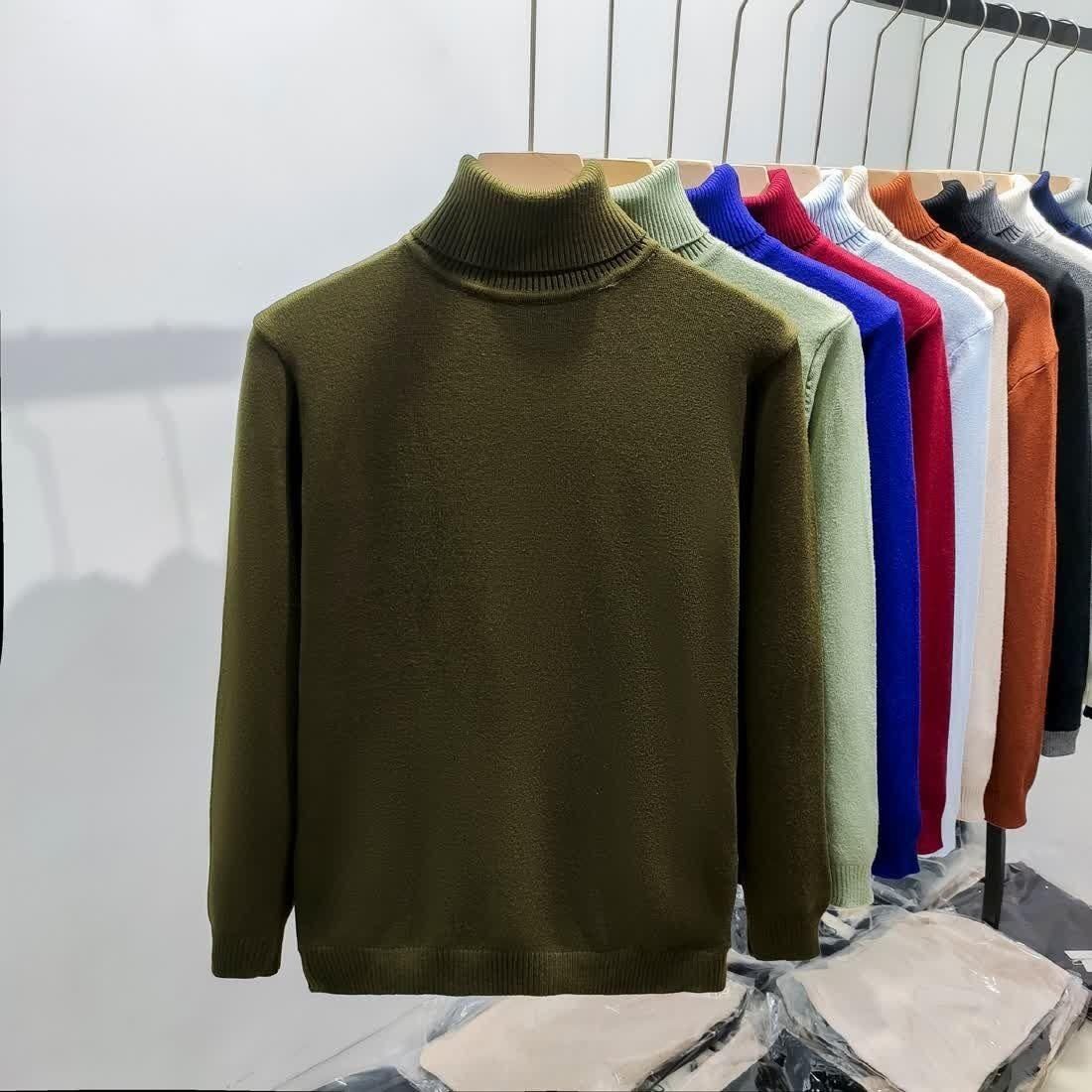 Pánské oblečení s vysokým límcem, zimní pánské nové podzimní a zimní lehké luxusní líné high-endové tričko se spodním dílem, žhavý pánský trend_voghion.com