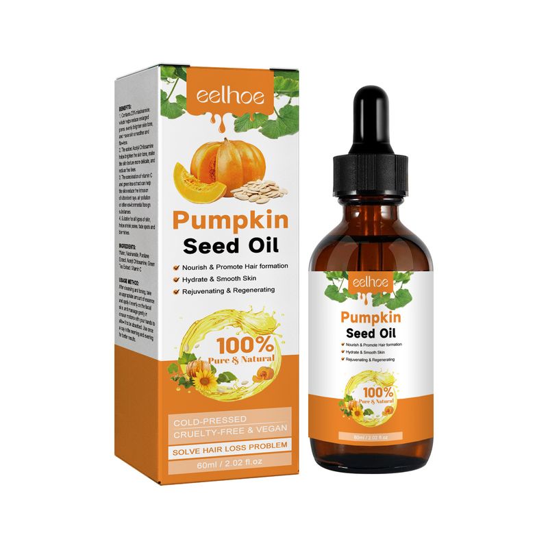 EELHOE L'olio di semi di zucca idrata e ripara le radici dei capelli, rassoda i capelli, leviga e rinforza i capelli Olio essenziale per la cura dei capelli_voghion.com