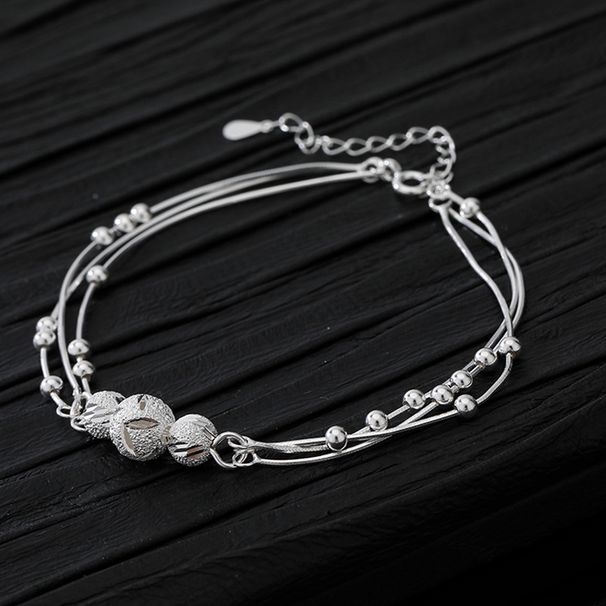 2024 New Lives Three Worlds Dreilagiges Fußkettchen Damen, leichte Luxusnische, exquisites High-End-Gefühl, Glücksperlen-Geschenk für_voghion.com