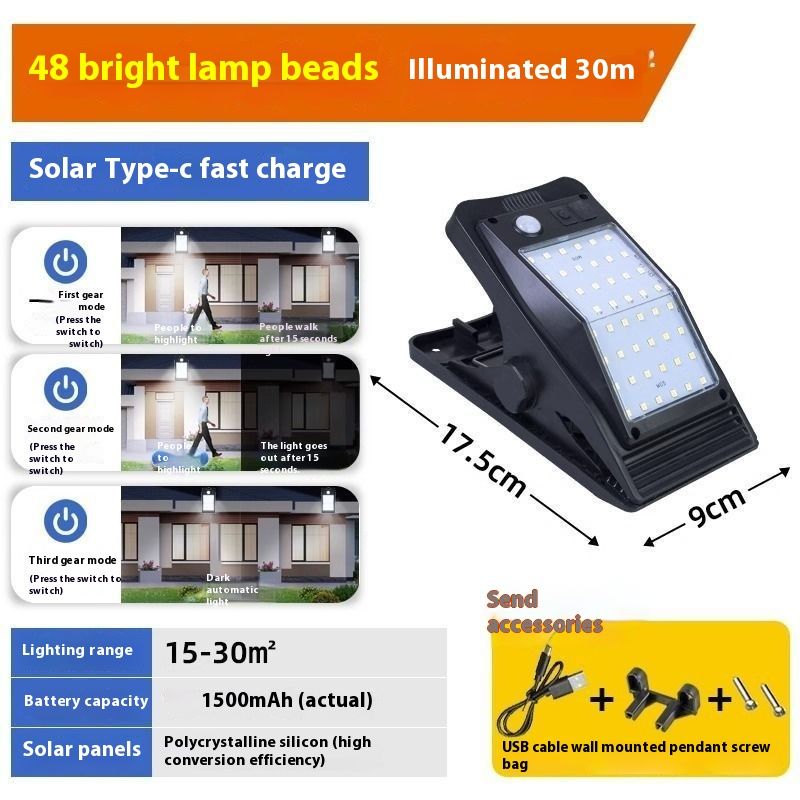New Clip Garden Outdoor Waterproof Lighting Home Solar Light_voghion.com