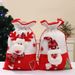 Sacs cadeaux de Noël tricotés avec cordon de serrage - Cadeaux de fête sur le thème du Père Noël, du bonhomme de neige et du renne, sacs à bonbons, pochette décorative_voghion.com