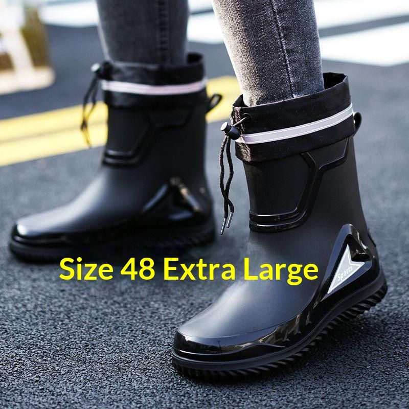 Chaussures de pluie imperméables WalkPrime pour hommes, pointures 39 à 48, avec bride ajustable, bottes de travail antidérapantes pour la cuisine, doublure polaire en coton._voghion.com