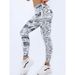 Women's Digital Printed High Waist Elastic Slim Fit Hip Lifting Tummy Control Running Pants Yoga Pants Bottoming_voghion.com