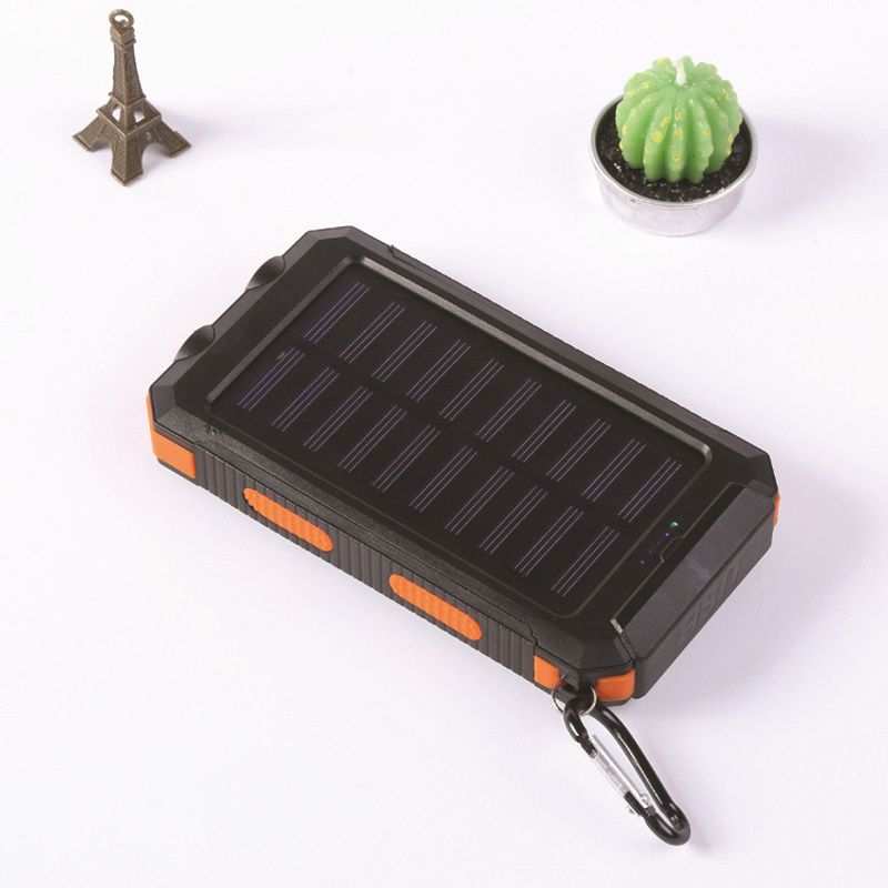 30000 mAh oplader voor mobiele telefoons, draagbare zonne-energiebank, twee 5V USB-poorten, zaklamp met 2 leds voor buiten_voghion.com