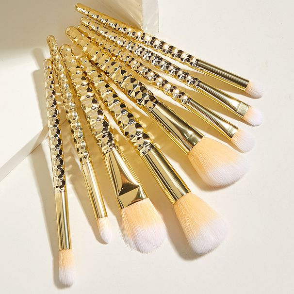 8 pincéis de maquiagem Tuhao Gold Set Honeycomb Eyeshadow Brush Loose Powder Brush Beauty Tools GUJHUI_voghion.com