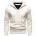 Herentrui met capuchon en imitatie-lagen, herfst/wintermode gebreide trui, casual en veelzijdige top met lange mouwen voor dagelijks gebruik_voghion.com