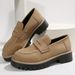 Damenschuhe mit Strasssteinen, Loafer, große Größe, lässig, mattierte Schuhe, dicke Absätze und dicke Sohlen, Retro-Einzelschuhe_voghion.com