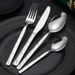430 Edelstahl Steinmuster Messer, Gabel und Löffel Set Steakmesser, Gabel und Löffel Vierteiliges Set Geschenkbox Westerngeschirr_voghion.com