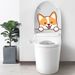Cute corgi toilet DIY N1039DIY frosted PVC cartoon pet dog sticker_voghion.com