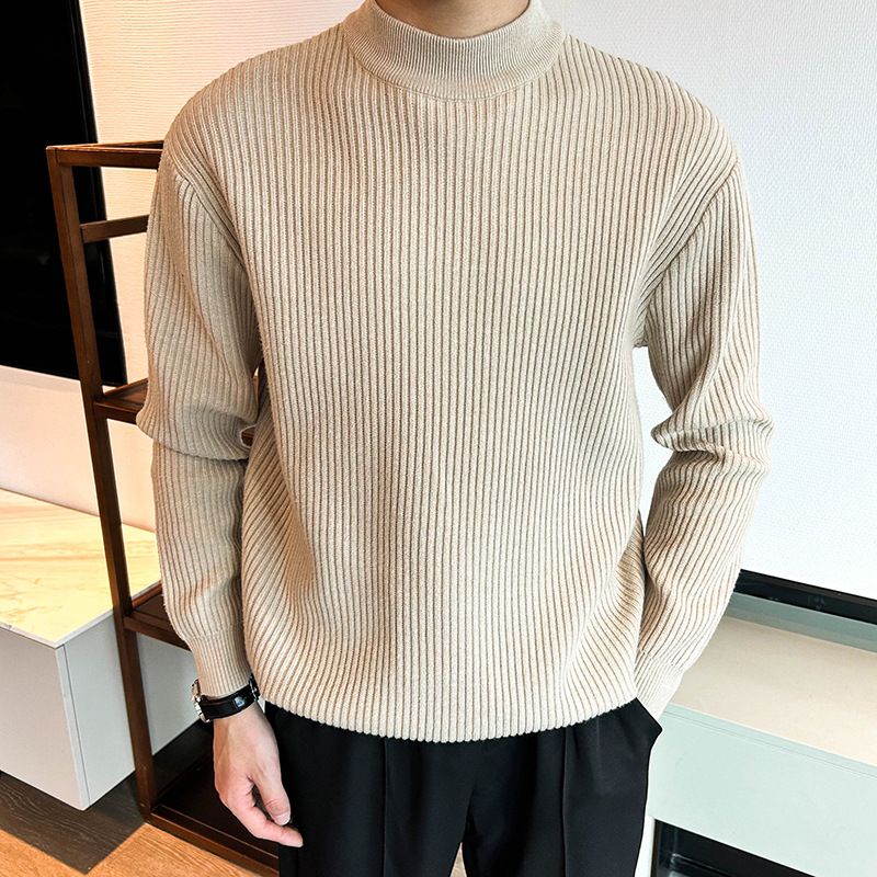Men’s Slim-Fit High Neck Sweater – 7 Solid Colors, Breathable & Wrinkle-Resistant For Business Casual & Layering_voghion.com