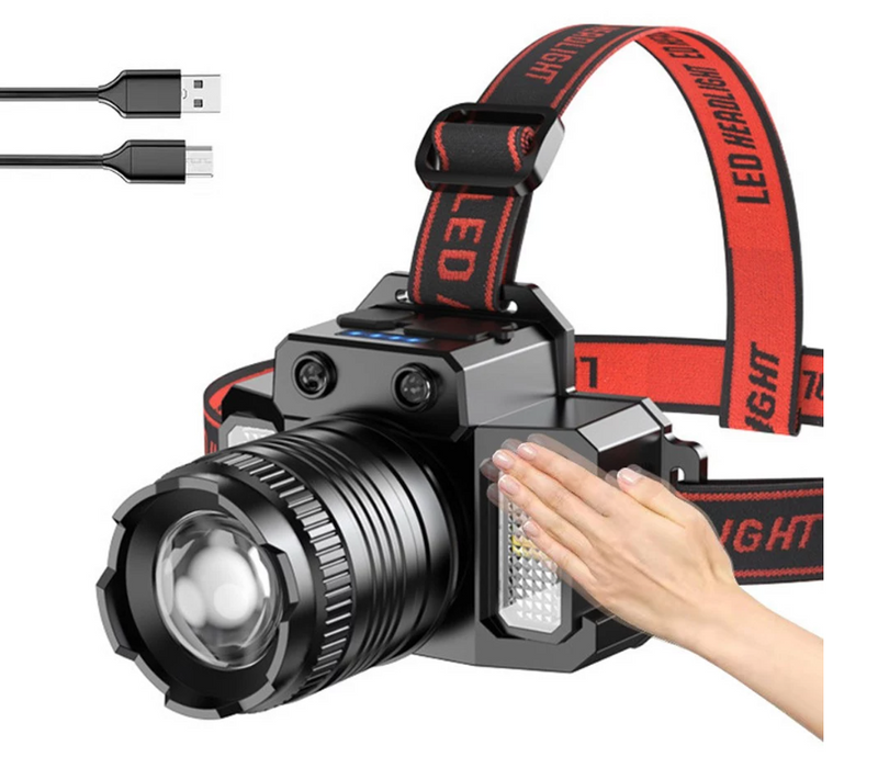 Farol leve para acampamento ao ar livre, pesca, multimodos, farol led, recarregável por usb, lanterna de cabeça_voghion.com