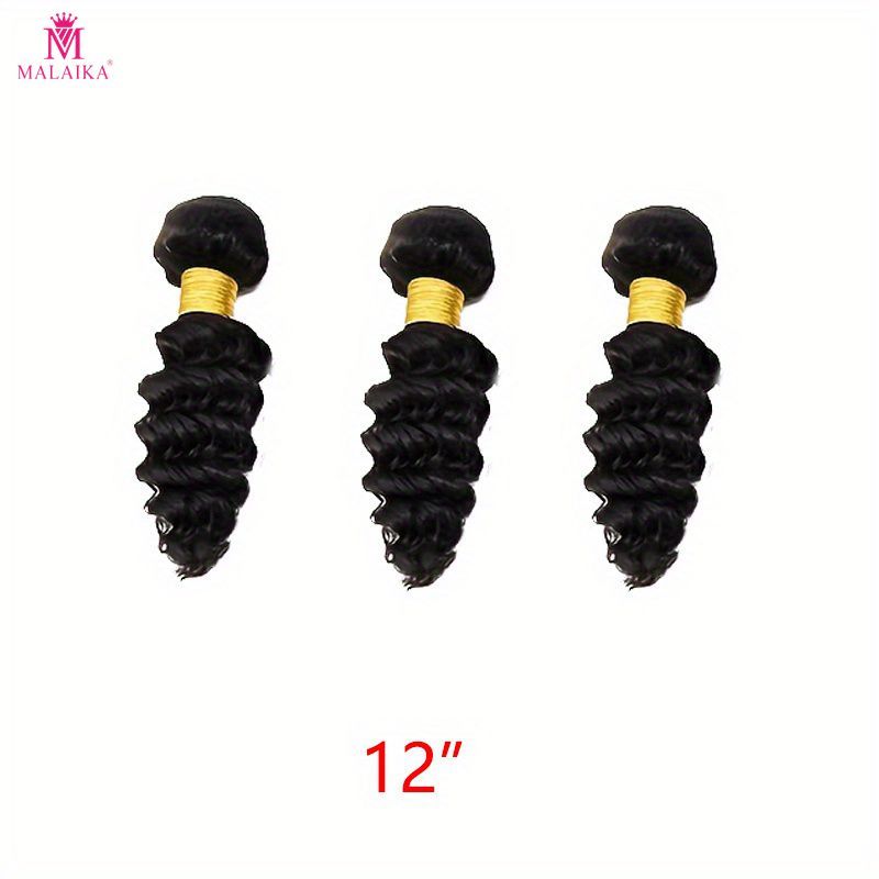 3PCS Grade Brazilian Virgin Hair Bundles for Black Women Bundle Double Weft Unprocessed Human Hair Bundles Natural Color for Women Deep Wave Hair_voghion.com
