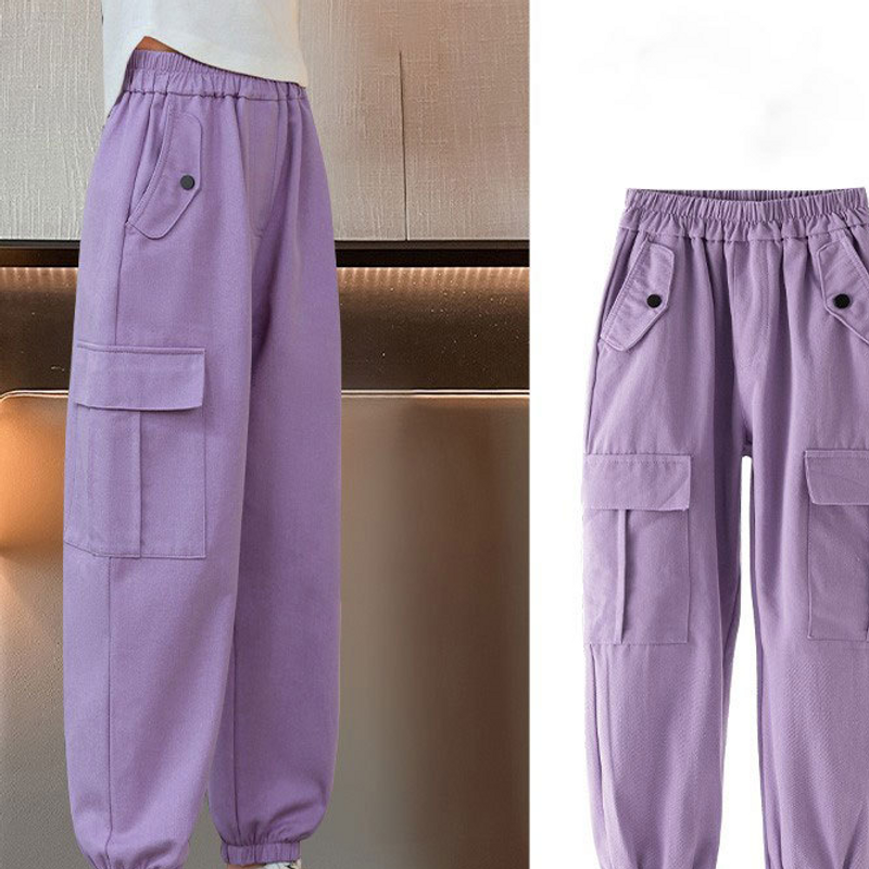 Salopete pentru fete, la modă și versatile, pantaloni largi, cu picior larg, haine noi de iarnă pentru copii mari, pantaloni lungi_voghion.com