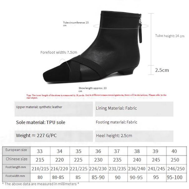 Cameido Women's Slim Heel Short Boots Pointed Toe Elastic Cross Strap Zipper Back Fashion Boots_voghion.com