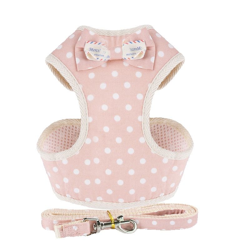Supplies New Dog Set Tank Top Bow Chest Strap Pet Towing Rope_voghion.com
