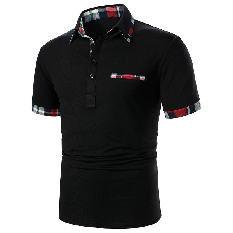 2023 Herren Frühlingsmode Business Kurzarm T-Shirt Slim Herren Poloshirt Button-Down-Top_voghion.com