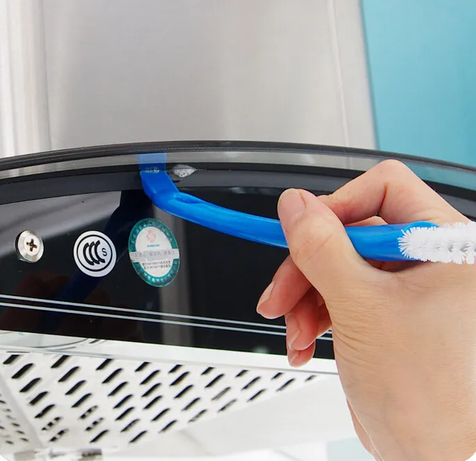 Radoša divgalvu virtuves gāzes plīts tīrīšanas birste ar rievu birste daudzfunkcionāla rievu durvju un logu spraugu birste_voghion.com