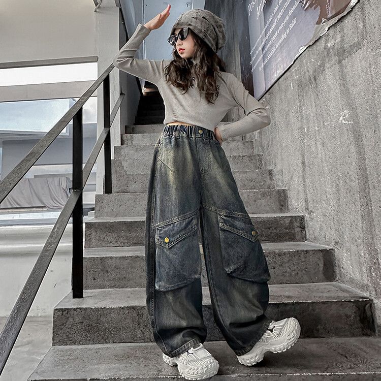 2418 Retro Heavy Jeans New Children's Miscellaneous European And American Jeans_voghion.com